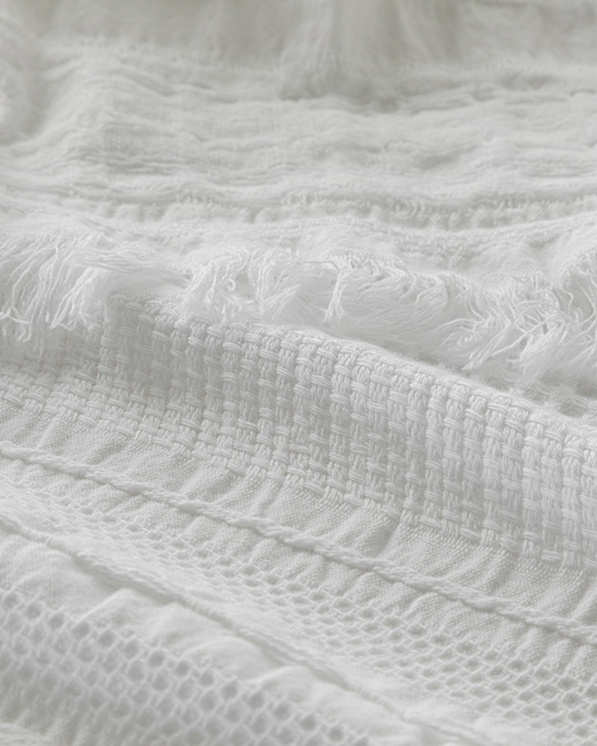 Levron Cotton Jacquard Double Bed Spread Set 220x240 cm White (view 3)