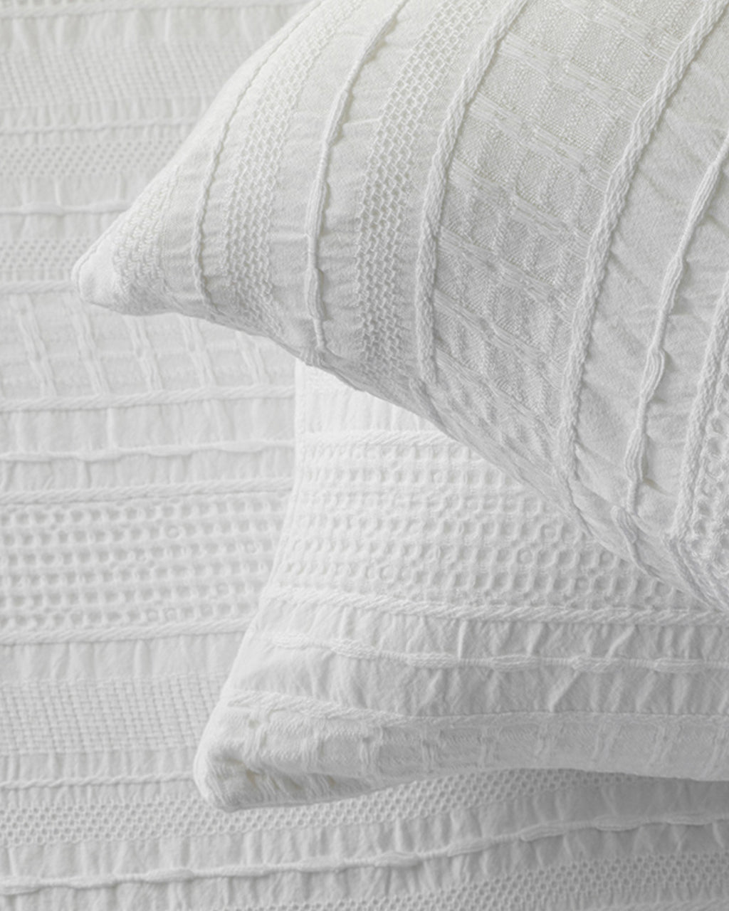 Levron Cotton Jacquard Double Bed Spread Set 220x240 cm White (view 4)