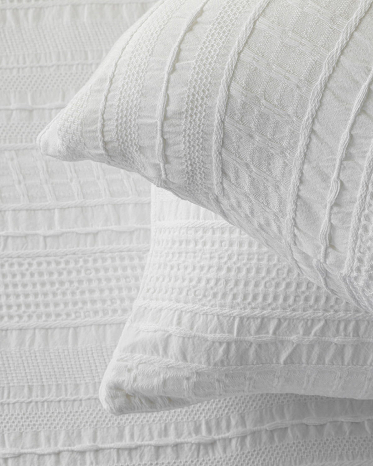 Levron Cotton Jacquard Double Bed Spread Set 220x240 cm White (view 4)
