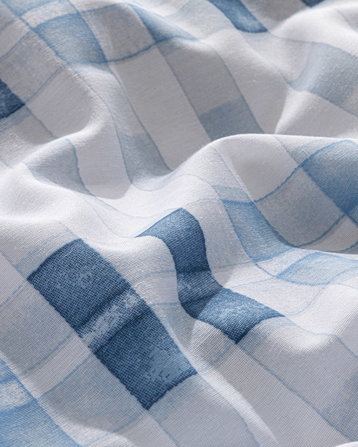 Modern Square Easy Iron Double Size Duvet Cover Set 200x220 cm Blue (view 3)