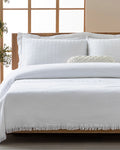 Palermo Cotton Jacquard Double Bed Spread White - 220x240 cm
