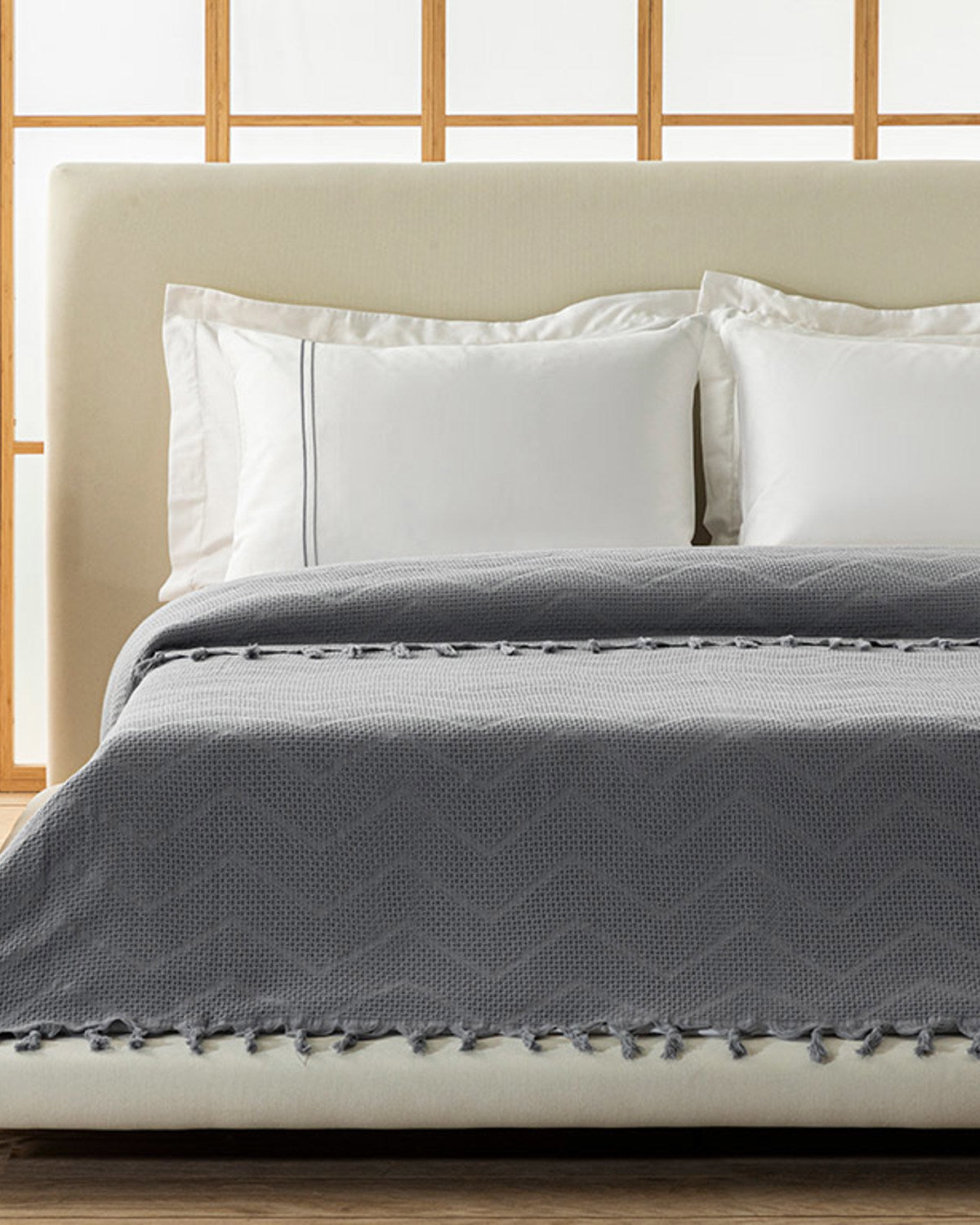 Camilla Cotton Jacquard Double Summer Blanket (view 6)