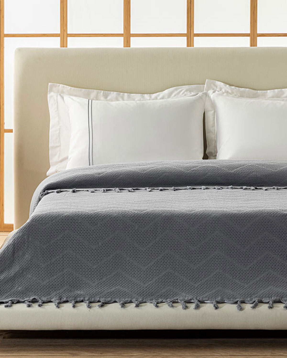 Camilla Cotton Jacquard Double Summer Blanket (view 9)