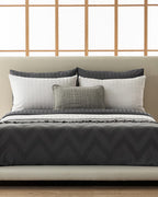 Leona Cotton Jacquard Summer Blanket - Anthracite - 200x220 cm