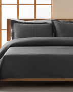 Matris Polycotton Jacquard Double Bed Spread Set 240x250 cm Anthracite