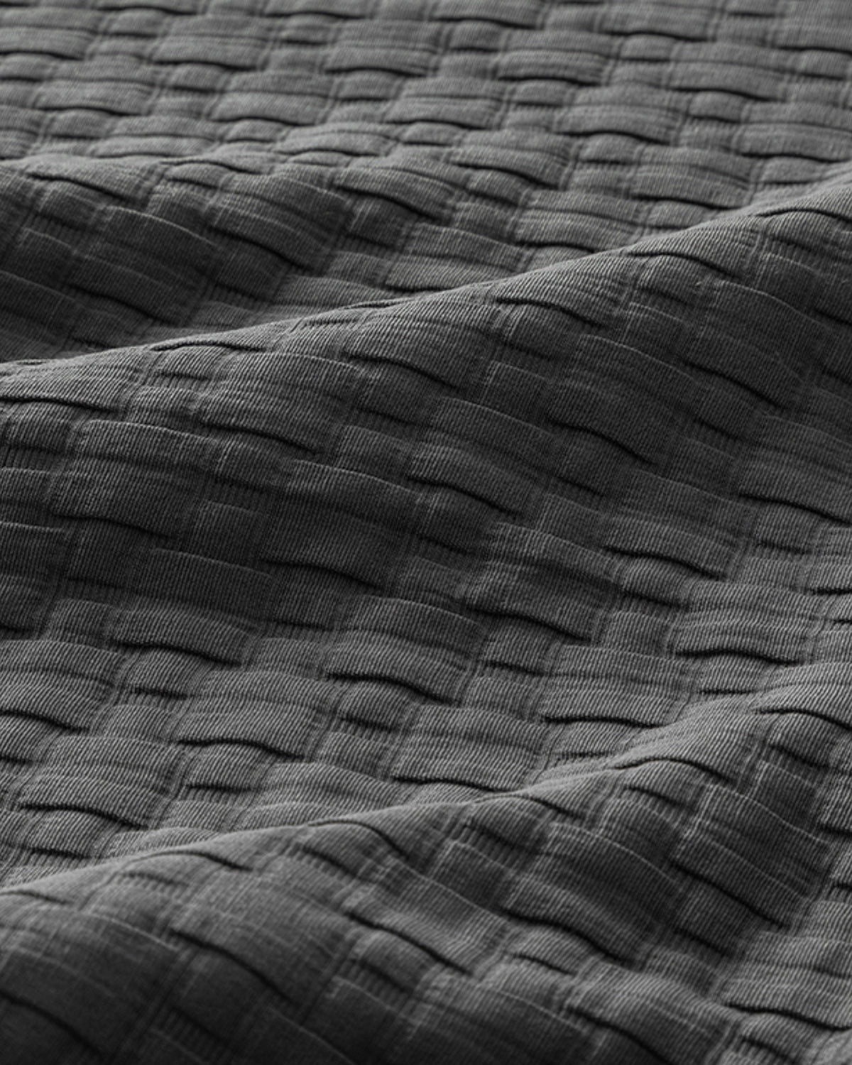 Matris Polycotton Jacquard Double Bed Spread Set 240x250 cm Anthracite (view 3)