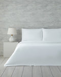 Laurel Cotton Satin Embroidered Double Duvet Cover Set 200x220 cm White