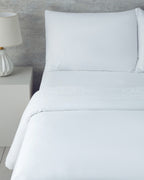 Laurel Cotton Satin Embroidered Double Duvet Cover Set 200x220 cm White (view 2)