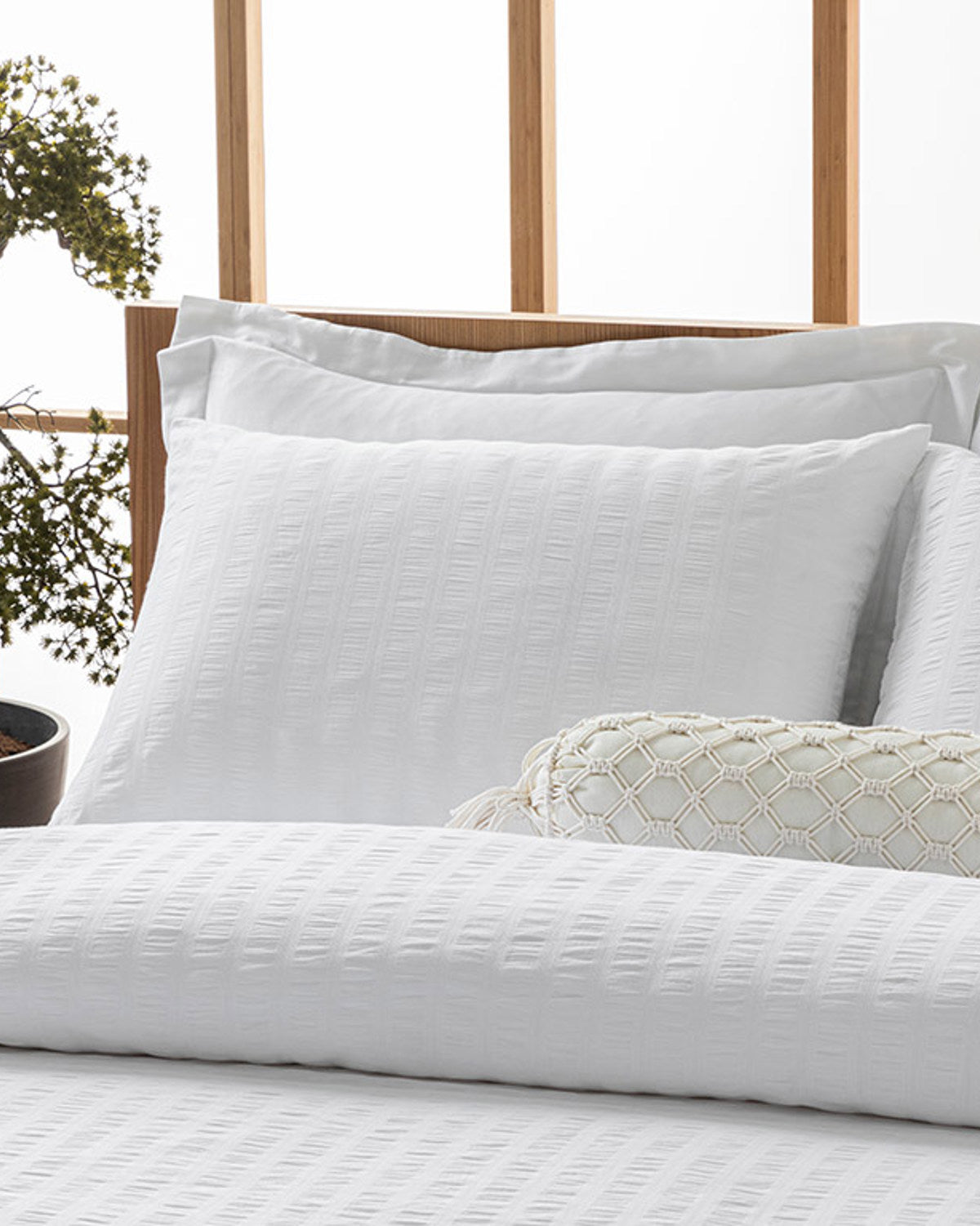 Lidya Cotton Embossing Double Duvet Cover Set 200x220 cm White (view 2)
