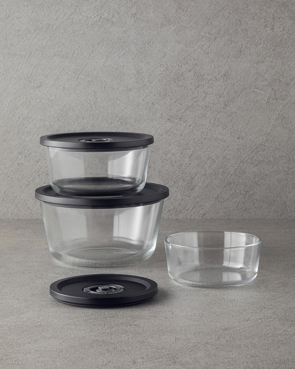 Vacuum Pro Lock Glass 7 pcs with Vacuum Device Storage Container 820 + 1550 + 2700 ml Black (view 2)