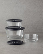 Vacuum Pro Lock Glass 7 pcs with Vacuum Device Storage Container 820 + 1550 + 2700 ml Black (view 2)