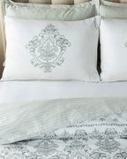 Elegant Crown Cotton Satin Double Size Duvet Cover Set 200x220 cm Silver (view 4)