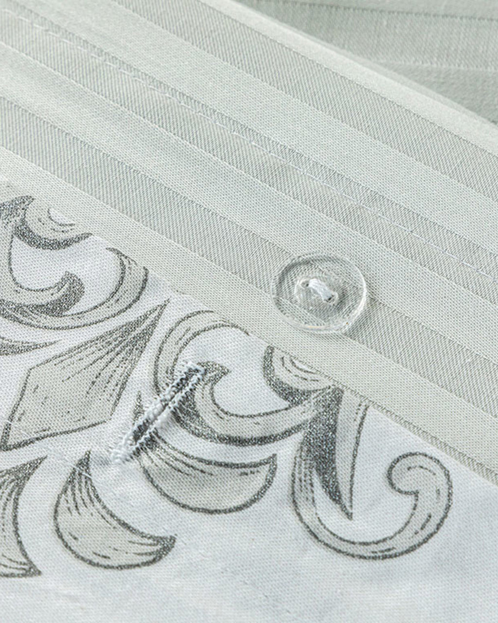 Elegant Crown Cotton Satin Double Size Duvet Cover Set 200x220 cm Silver (view 5)