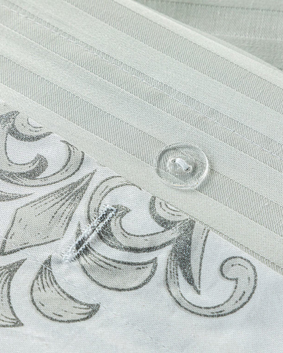 Elegant Crown Cotton Satin Double Size Duvet Cover Set 200x220 cm Silver (view 5)