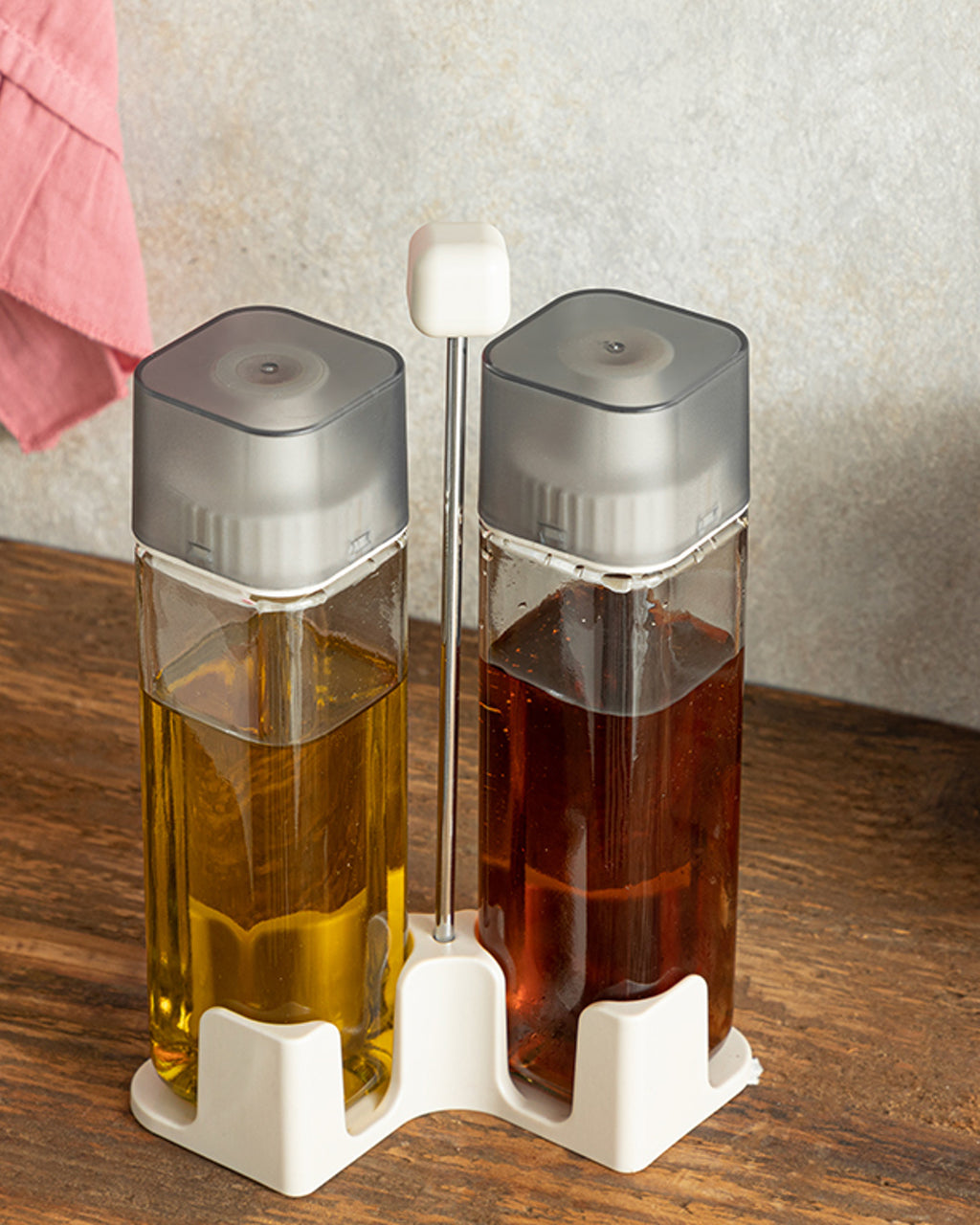 Symbol Glass 2 pcs Oil Bottle 270 ml Cream (view 2)