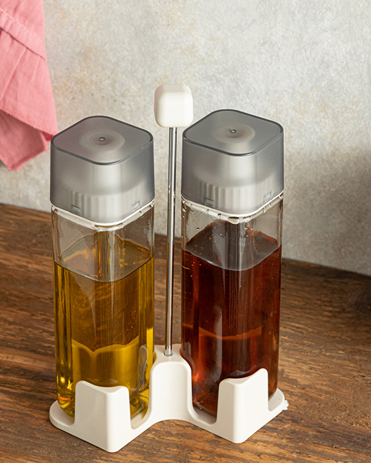Symbol Glass 2 pcs Oil Bottle 270 ml Cream (view 2)