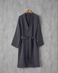 Barbara Cotton Muslin Bathrobe - Anthracite - S-M