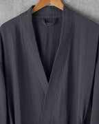 Barbara Cotton Muslin Bathrobe - Anthracite - L-XL (view 2)