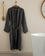 Barbara Cotton Muslin Bathrobe - White - L-XL (view 4)