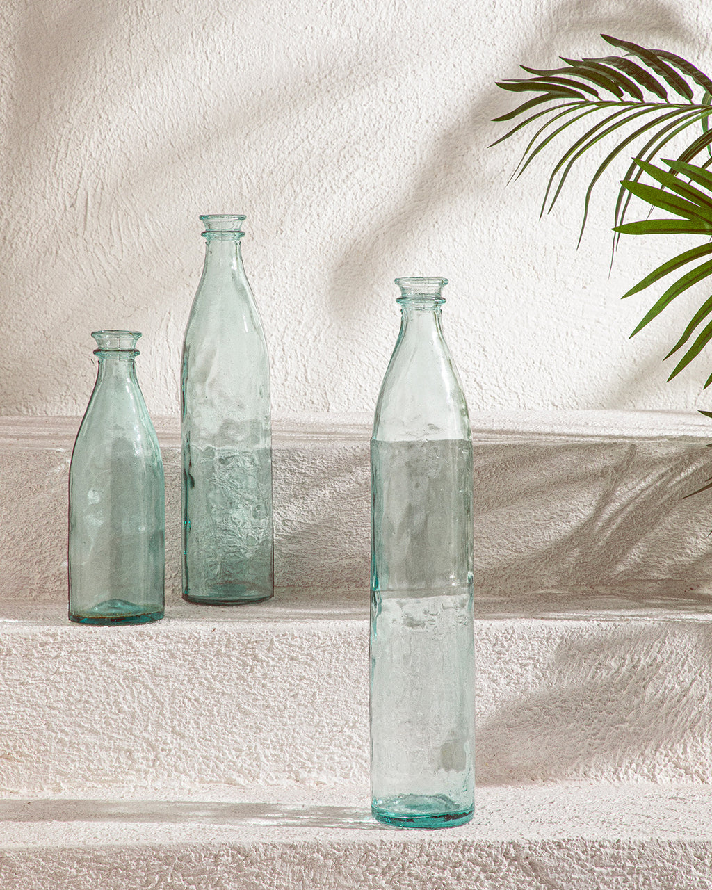 Recycled Bottle Glass Vase 9x9x48 cm Green (view 2)