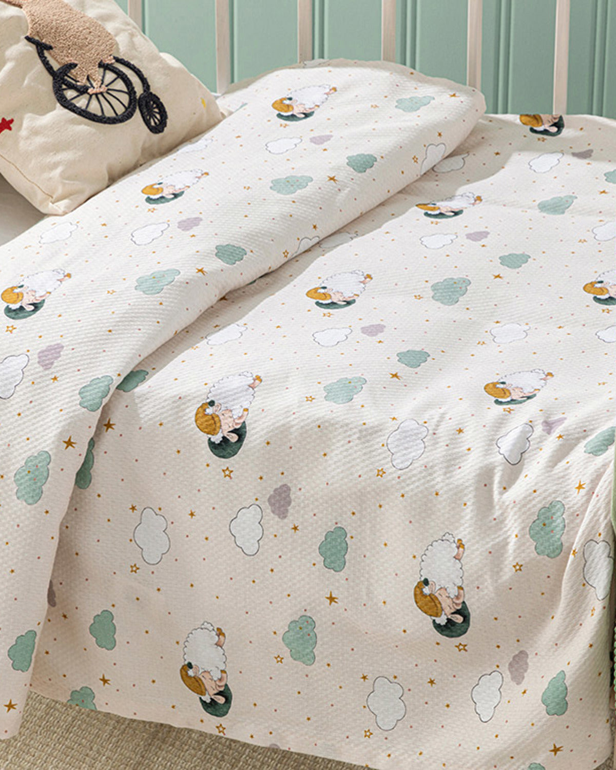 Kuzu Cotton Baby Summer Blanket 100x150 cm Beige (view 2)