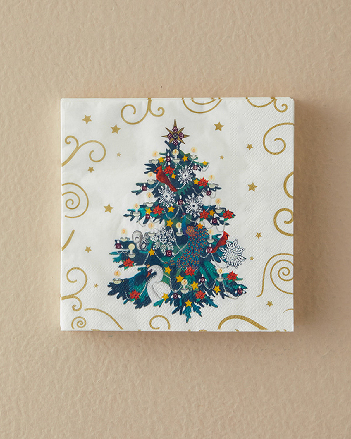 Festive Tree Paper 20 pcs Napkin 33x33 cm White