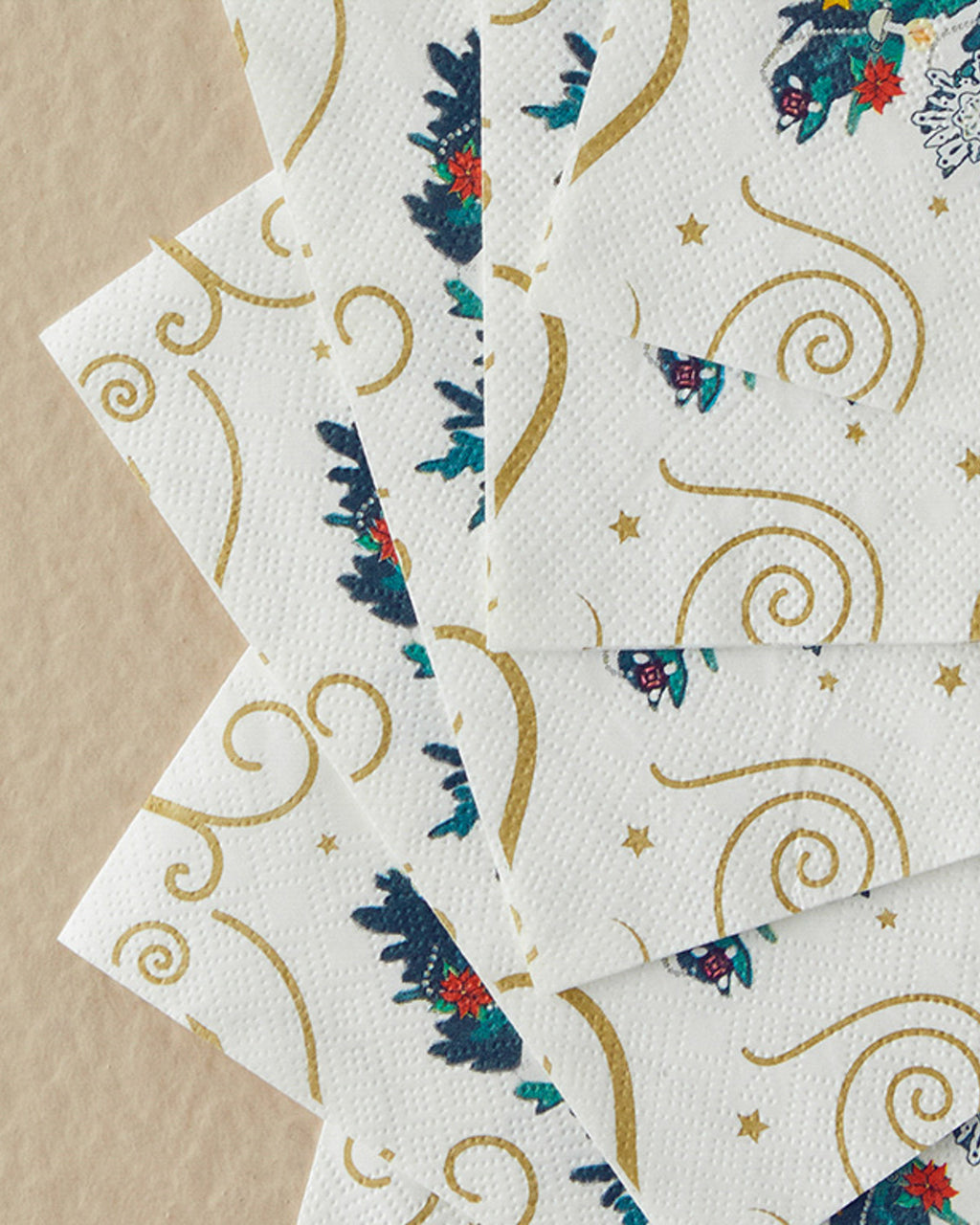 Festive Tree Paper 20 pcs Napkin 33x33 cm White (view 2)