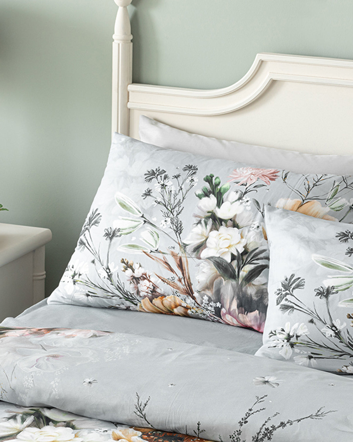 Flower Heaven Soft Cotton with Digital Print Duvet Cover Set Gray - Double 200x220 cm (view 2)