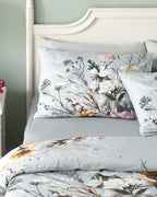 Flower Heaven Soft Cotton with Digital Print Duvet Cover Set Gray (view 3)