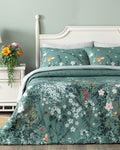 Sweet Spring Soft Cotton with Digital Print Single Size Duvet Cover Set 160x220 cm Green