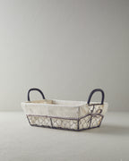 Lydia Metal Bread Basket 30x20 cm Beige