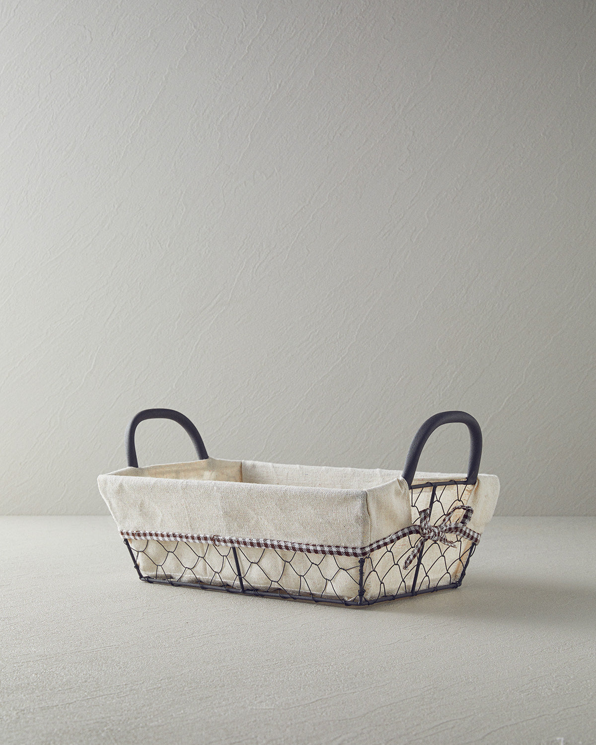 Lydia Metal Bread Basket 30x20 cm Beige