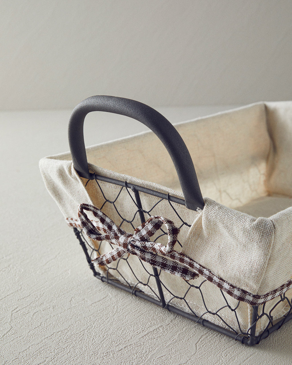 Lydia Metal Bread Basket 30x20 cm Beige (view 2)