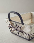 Lydia Metal Bread Basket 30x20 cm Beige (view 2)