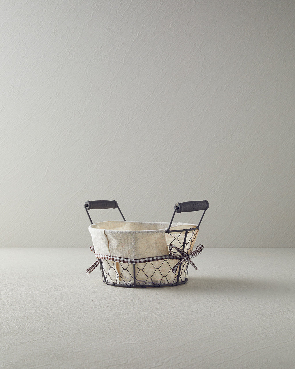 Aluna Metal Bread Basket 20 cm Beige