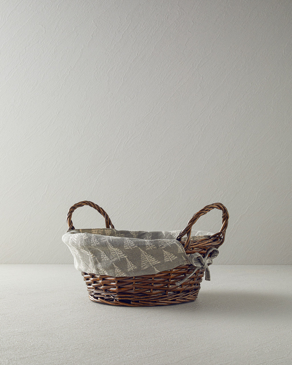 Linear Wicker Bread Basket 35x25 cm Gray