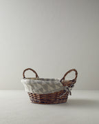 Linear Wicker Bread Basket 35x25 cm Gray