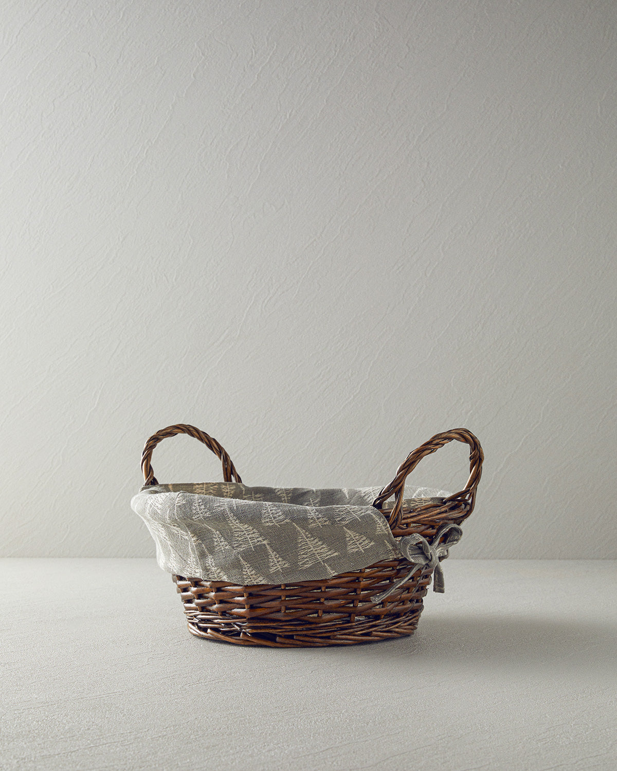 Linear Wicker Bread Basket 35x25 cm Gray