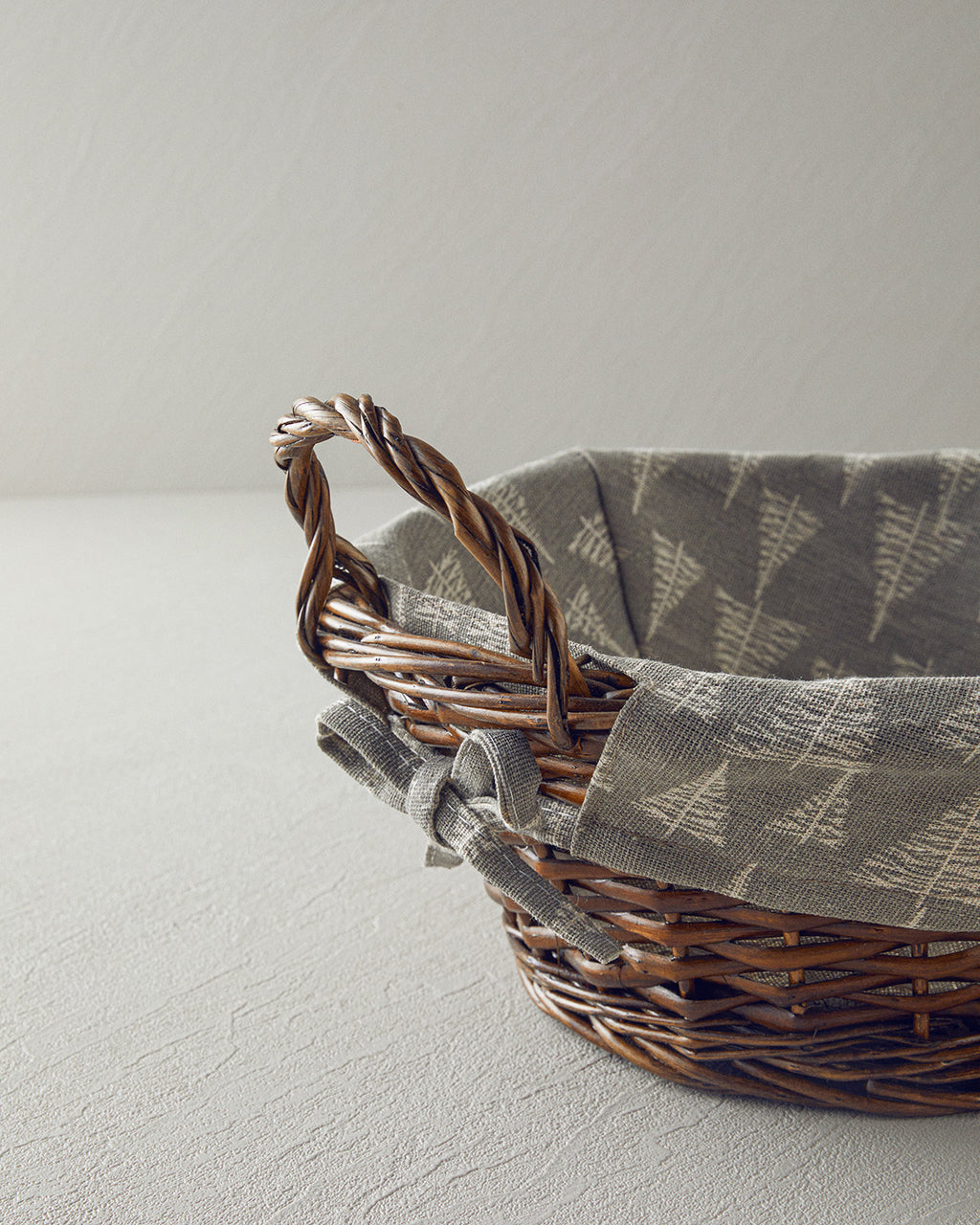 Linear Wicker Bread Basket 35x25 cm Gray (view 2)