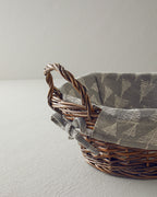 Linear Wicker Bread Basket 35x25 cm Gray (view 2)