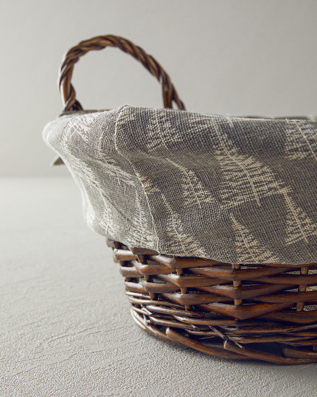Linear Wicker Bread Basket 35x25 cm Gray (view 3)