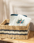 Venice Knitting Basket 26x26x12cm Natural - Black
