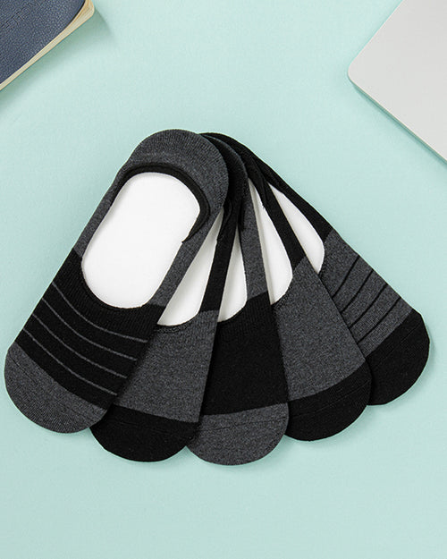Bellamy Cotton Men’s 5 pcs No Show Socks 40-44 Anthracite - Black