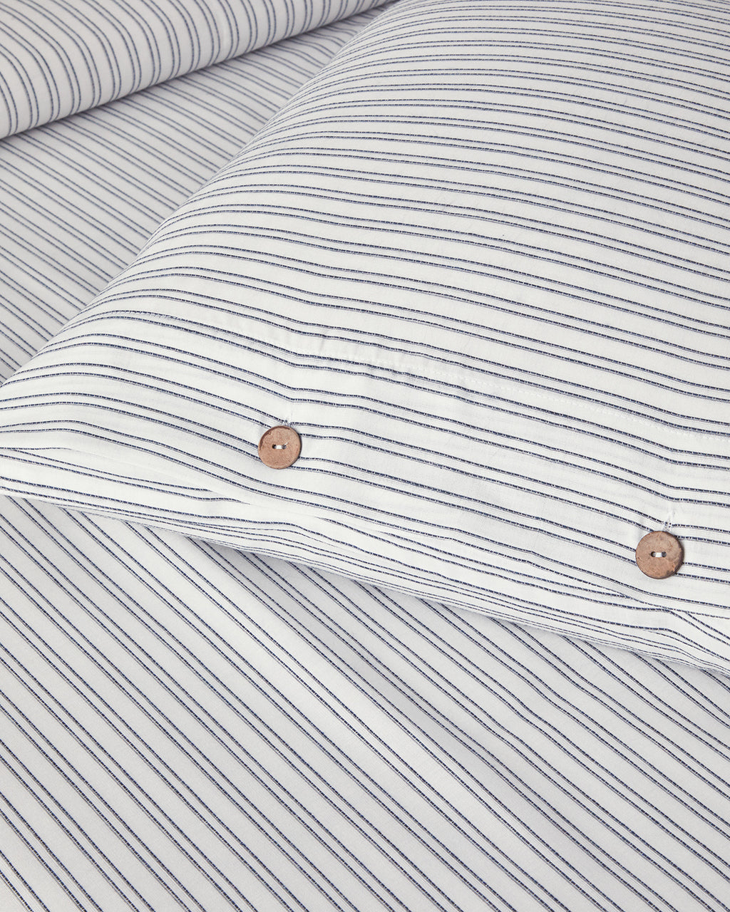 Stitch Line Yarn Dyed Duvet Cover Set Navy Blue (view 4)