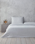 Stitch Line Yarn Dyed Duvet Cover Set Navy Blue (view 7)