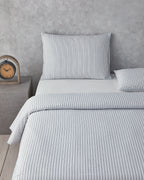 Stitch Line Yarn Dyed Duvet Cover Set Navy Blue (view 8)