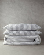 Stitch Line Yarn Dyed Duvet Cover Set Navy Blue (view 12)