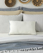 Stitch Line Yarn Dyed Duvet Cover Set Navy Blue (view 14)