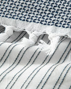 Stitch Line Yarn Dyed Duvet Cover Set Navy Blue (view 15)