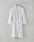 Melinda Bamboo Piped Bathrobe S-M White
